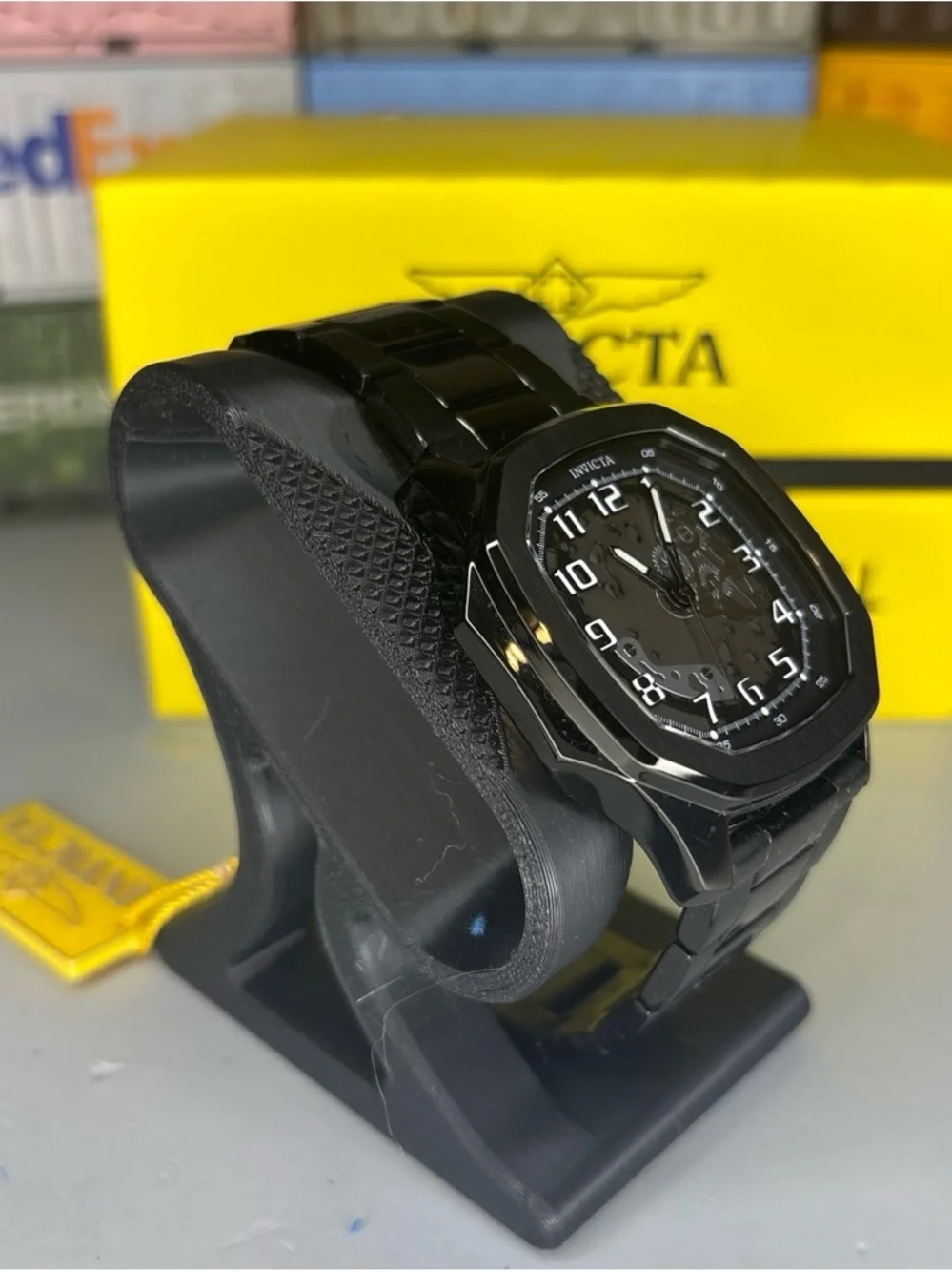 Invicta Diablo Black Skeleton Dial Stainless Steel Bracelet Watch